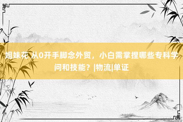 姐妹花 从0开手脚念外贸，小白需掌捏哪些专科学问和技能？|物流|单证