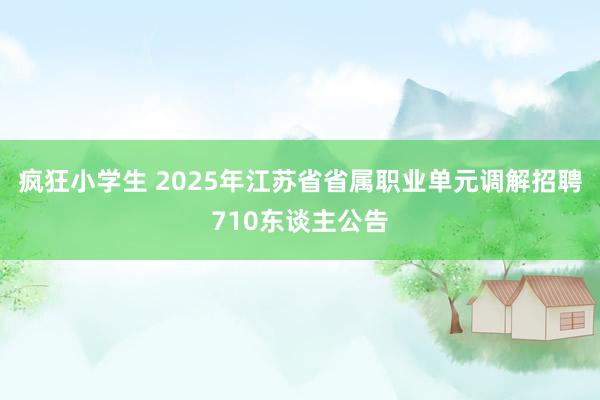 疯狂小学生 2025年江苏省省属职业单元调解招聘710东谈主公告