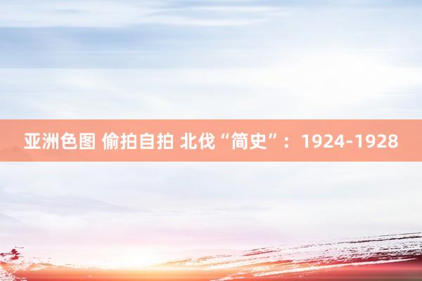 亚洲色图 偷拍自拍 北伐“简史”：1924-1928