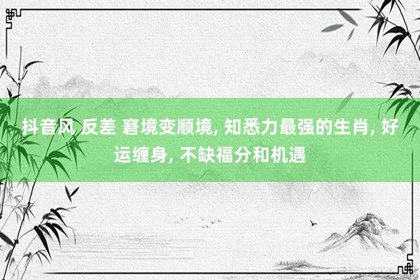 抖音风 反差 窘境变顺境， 知悉力最强的生肖， 好运缠身， 不缺福分和机遇